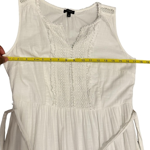 TALBOTS WHITE FULLY LINED COTTON 100% EYELET SLEEVELESS DRESS SIZE 4 - Picture 6 of 16